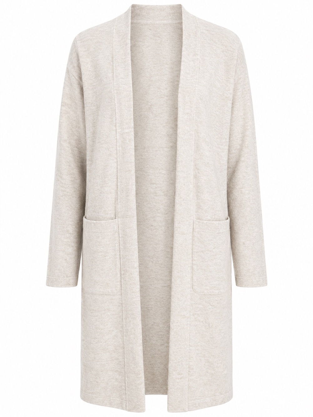Aritzia Light Beige Open-Front Long Cardigan